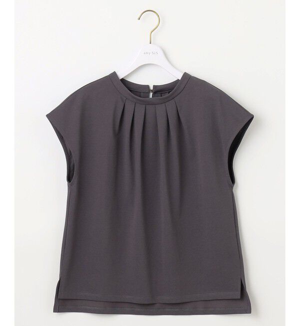 ANY SIS「【UVカット・接触冷感・撥水・汗ジミ防止】プレーティングジャージー フレンチスリーブ カットソー」|Tシャツ・カットソー|