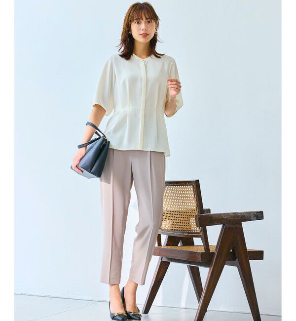 ANY SIS「【接触冷感・UVカット・速乾】コンフォートビューティサテン パンツ」|その他|ベージュ