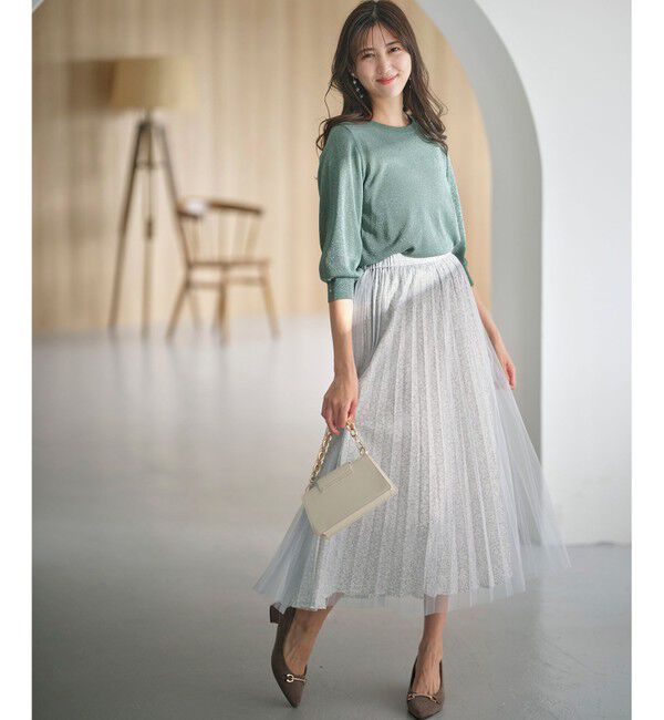 any SiS「【洗える】チュールレイヤードプリーツ スカート」|スカート|