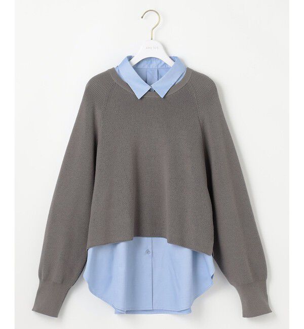 ANY SIS「【BAILA12月号掲載・貴島明日香さんコラボ】ニットレイヤード シャツ ツインセット」|ニット・セーター|