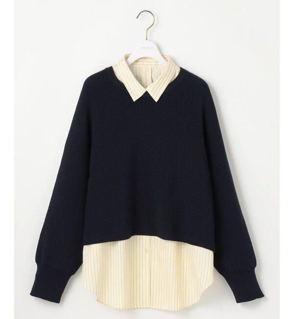 ANY SIS「【BAILA12月号掲載・貴島明日香さんコラボ】ニットレイヤード シャツ ツインセット」|ニット・セーター|ﾈｲﾋﾞｰ&times;ｲ