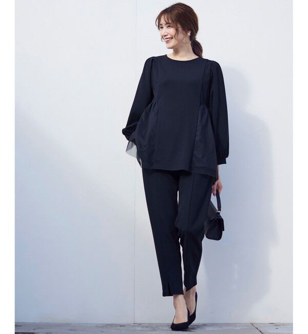 any SiS「【WEB・一部店舗限定】ペプラムチュールコンビ セット」|スーツ|ネイビー