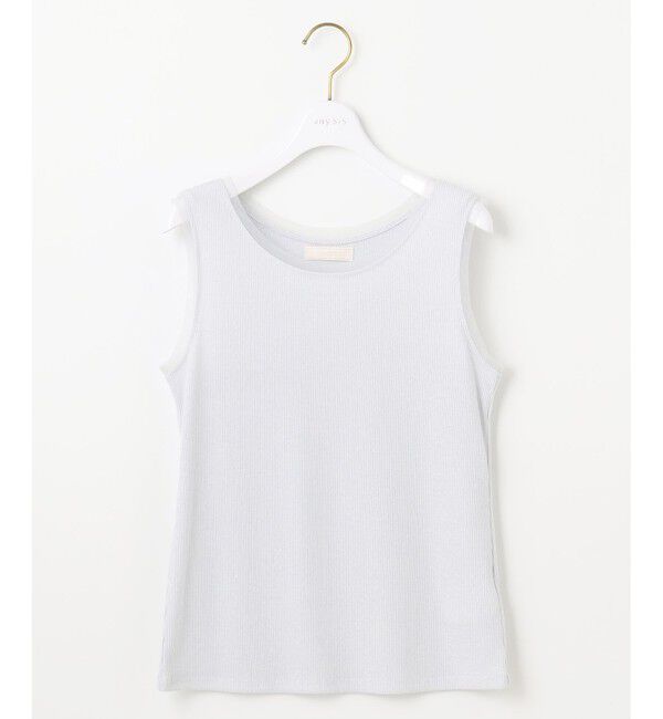 ANY SIS「【洗える】チュールコンビラメ タンクトップ」|タンクトップ|