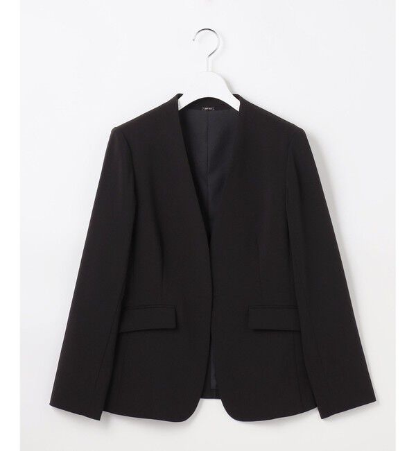 ANY SIS「セレモニーダブルクロス カラーレス ジャケット」|ノーカラージャケット|