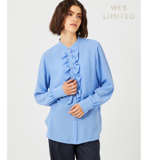 BEIGE,「【WEB限定】STOW / フリルブラウス」|シャツ・ブラウス|Sax