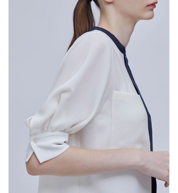 BEIGE,「SIBYLLE /  配色カラーパフスリーブブラウス」|シャツ・ブラウス|