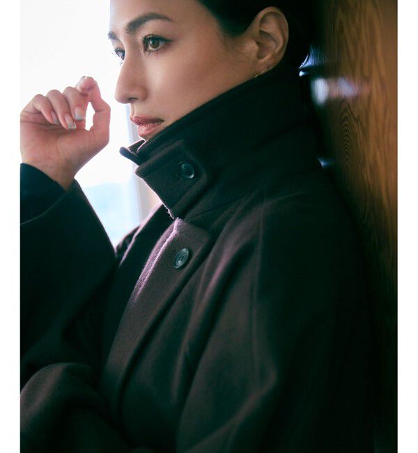 BEIGE,「GABELLE / ミドル丈スタンドカラーウールコート」|ステンカラーコート|