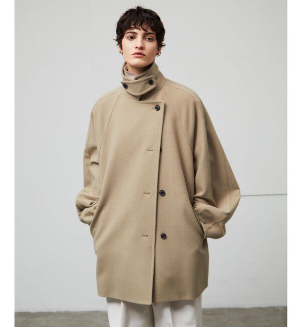 BEIGE,「GABELLE / ミドル丈スタンドカラーウールコート」|ステンカラーコート|Milk tea