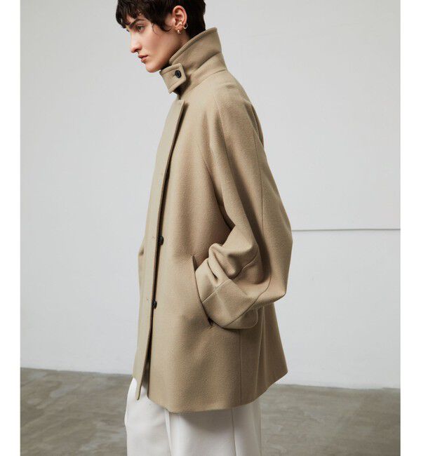 BEIGE,「GABELLE / ミドル丈スタンドカラーウールコート」|ステンカラーコート|