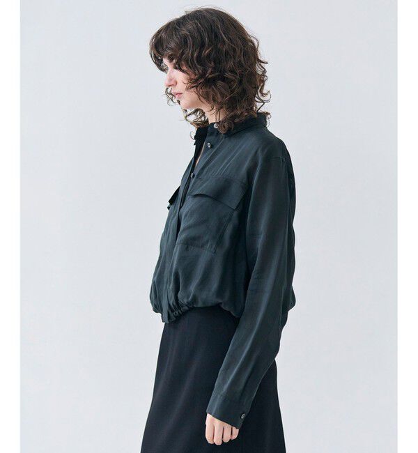 BEIGE,「【洗える・Precious 6月号掲載】PAULINE / ビックポケットドロストリネンブラウス」|シャツ・ブラウス|