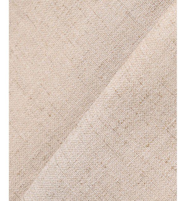 BEIGE,「【洗える・L-size】CAROLE / リネンライクノーカラーハーフ丈ジャケット」|ノーカラージャケット|