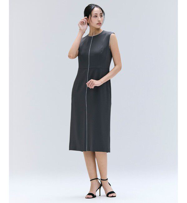 BEIGE,「【洗える】CINDY / クルーネックノースリーブワンピース」|ワンピース|