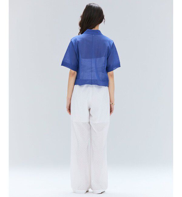 BEIGE,「【洗える・Oggi10月号掲載】MILANO / リネン混シアーポロカラーニット」|ニット・セーター|