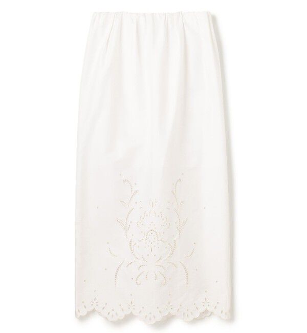 BEIGE,「【洗える】GALLERIA / コットンエンブロイダリーIラインスカート」|スカート|