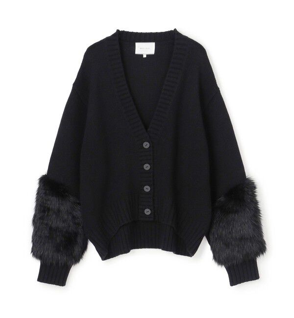 BEIGE,「【洗える】CHESTER / フェイクファーVネックカーディガン」|ニット・セーター|