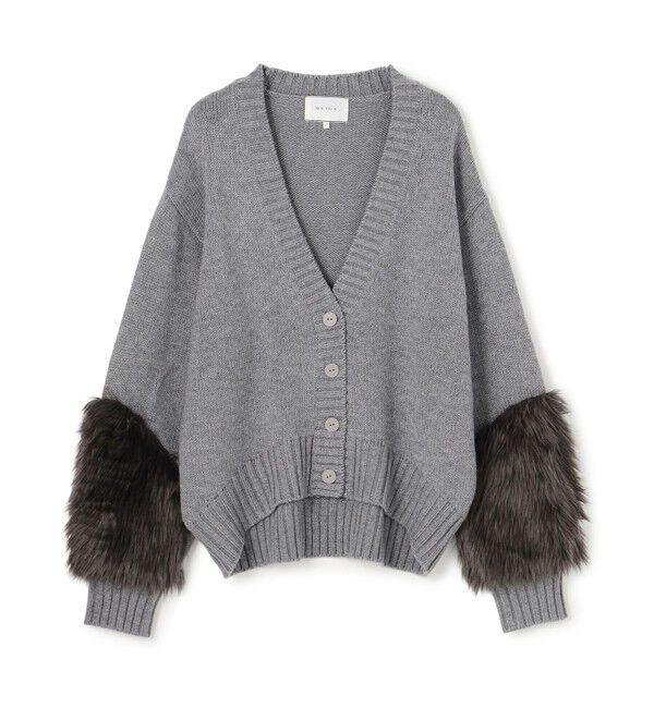 BEIGE,「【洗える】CHESTER / フェイクファーVネックカーディガン」|ニット・セーター|