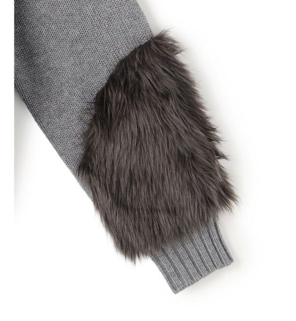 BEIGE,「【洗える】CHESTER / フェイクファーVネックカーディガン」|ニット・セーター|