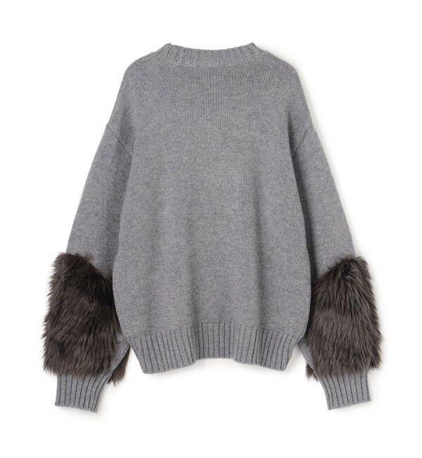 BEIGE,「【洗える】CHESTER / フェイクファーVネックカーディガン」|ニット・セーター|