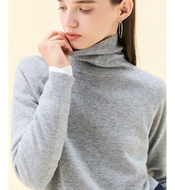BEIGE,「【WEB限定・洗える】DEMING / バイカラーウールタートルネックニット」|ニット・セーター|