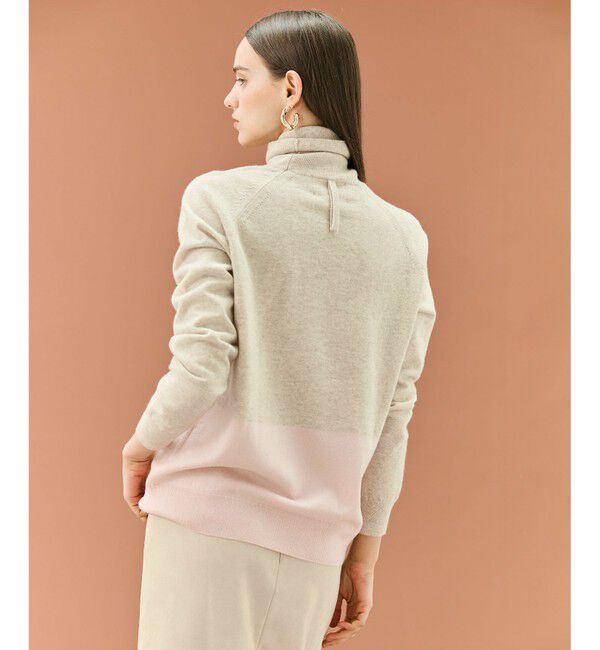 BEIGE,「【WEB限定・洗える】DEMING / バイカラーウールタートルネックニット」|ニット・セーター|