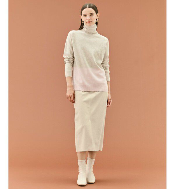 BEIGE,「【WEB限定・洗える】DEMING / バイカラーウールタートルネックニット」|ニット・セーター|