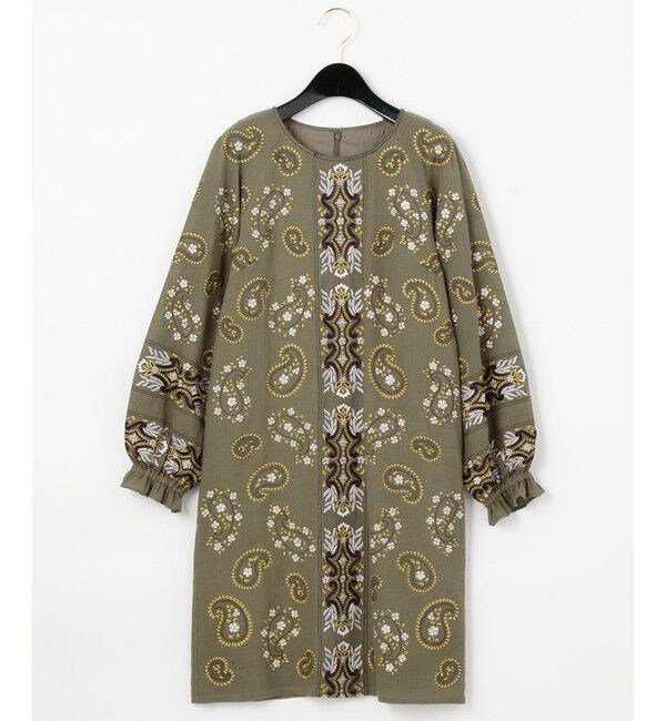  「ペイズリー刺繍ミニワンピース」|ワンピース|