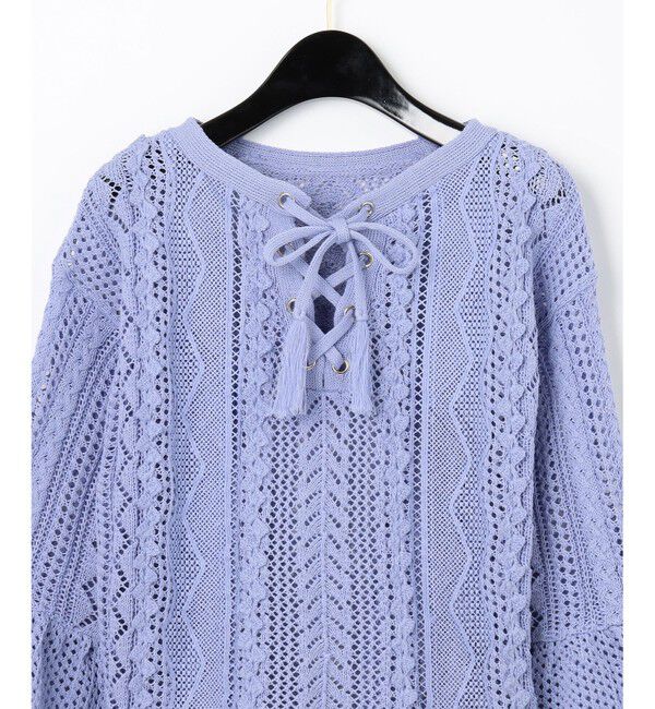  「メッシュレースニットトップ」|ニット・セーター|