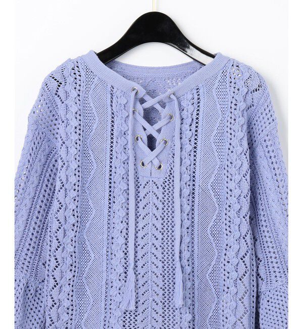  「メッシュレースニットトップ」|ニット・セーター|