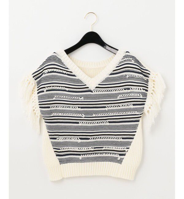 GRACE CONTINENTAL「フリンジルーズニットトップ」|ニット・セーター|