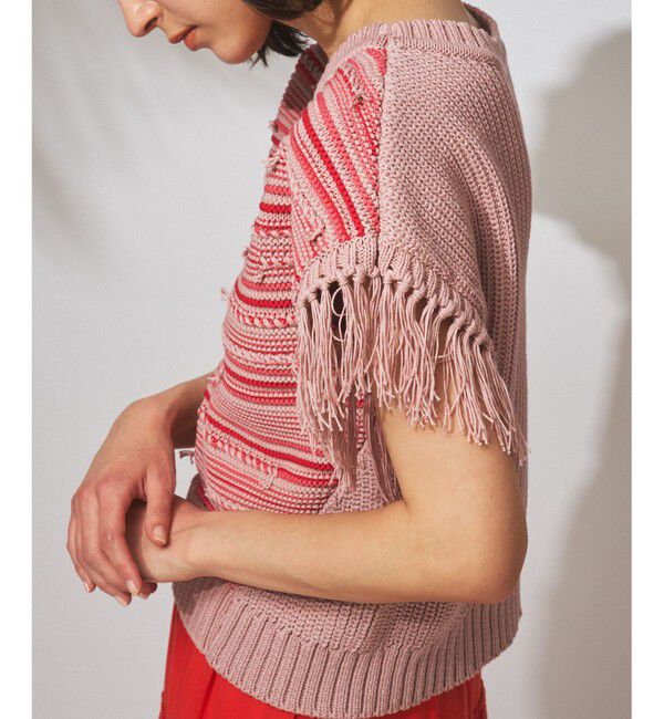 GRACE CONTINENTAL「フリンジルーズニットトップ」|ニット・セーター|