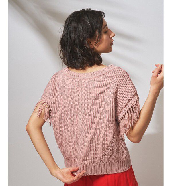 GRACE CONTINENTAL「フリンジルーズニットトップ」|ニット・セーター|