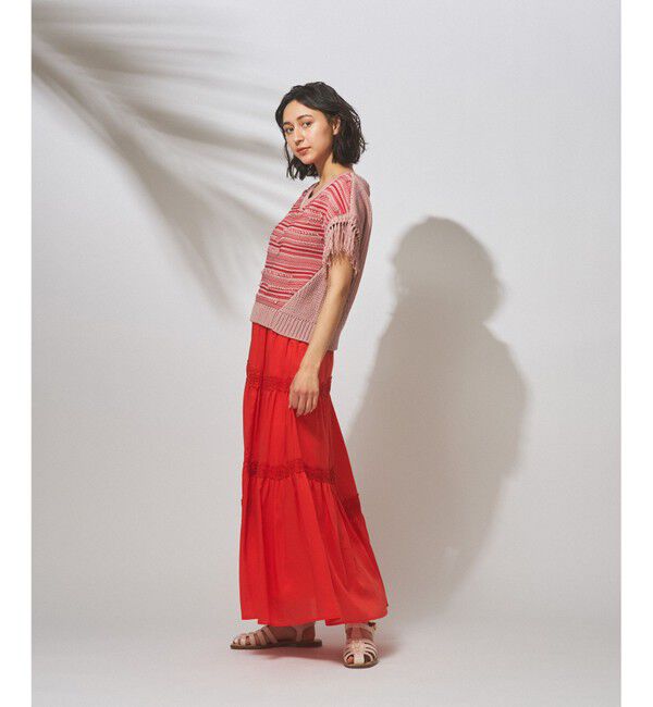 GRACE CONTINENTAL「フリンジルーズニットトップ」|ニット・セーター|