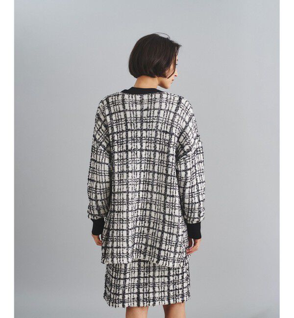  「ツイードミドルニットカーディガン」|カーディガン|