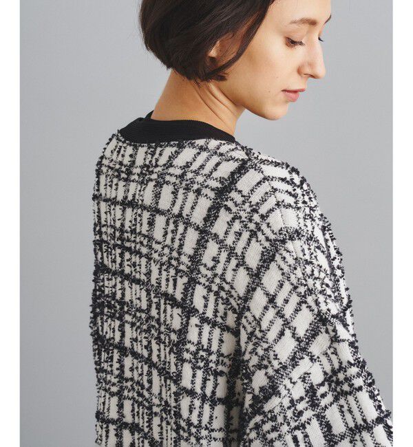  「ツイードミドルニットカーディガン」|カーディガン|