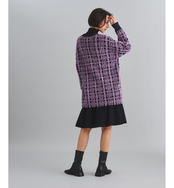  「ツイードミドルニットカーディガン」|カーディガン|