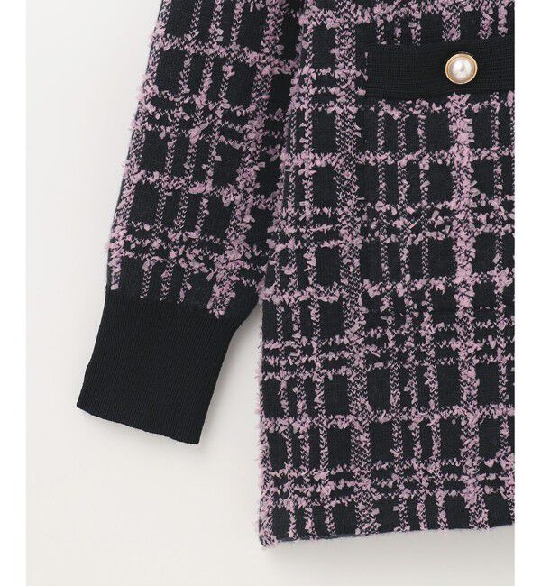  「ツイードミドルニットカーディガン」|カーディガン|