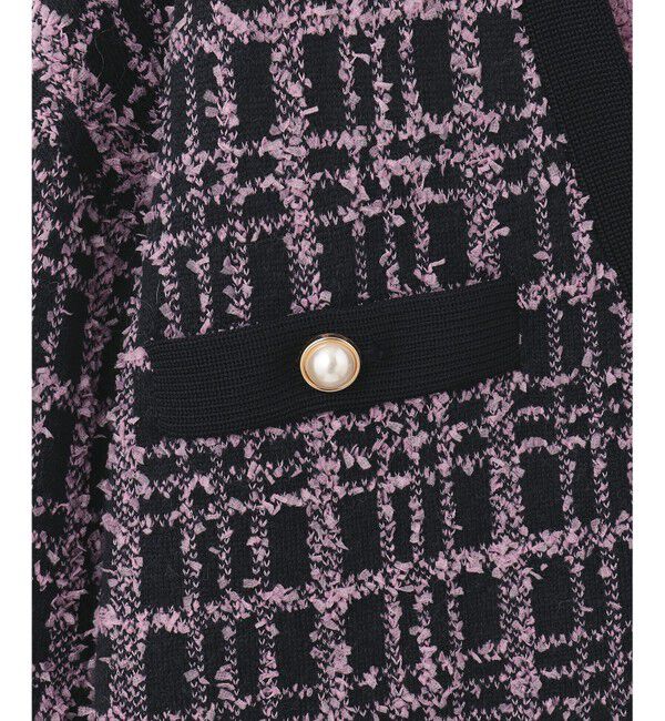  「ツイードミドルニットカーディガン」|カーディガン|