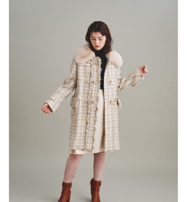  「ラメツイードコート」|ダッフルコート|