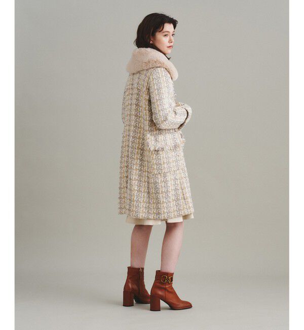  「ラメツイードコート」|ダッフルコート|