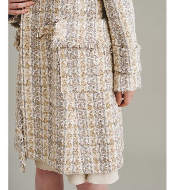  「ラメツイードコート」|ダッフルコート|