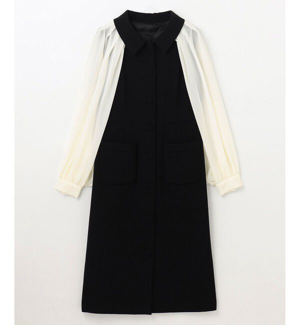 Grace Class「シアスリーブレイヤードレス」|ドレス|バイカラー