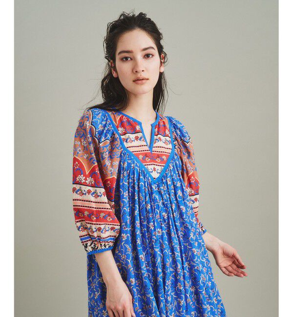  「エスニックプリントロングワンピース」|ワンピース|