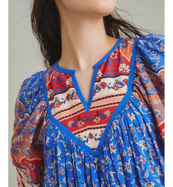  「エスニックプリントロングワンピース」|ワンピース|