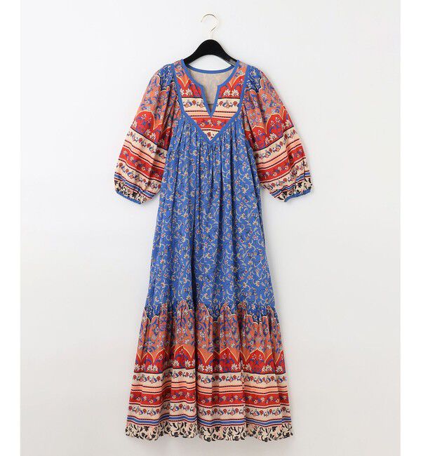 「エスニックプリントロングワンピース」|ワンピース|