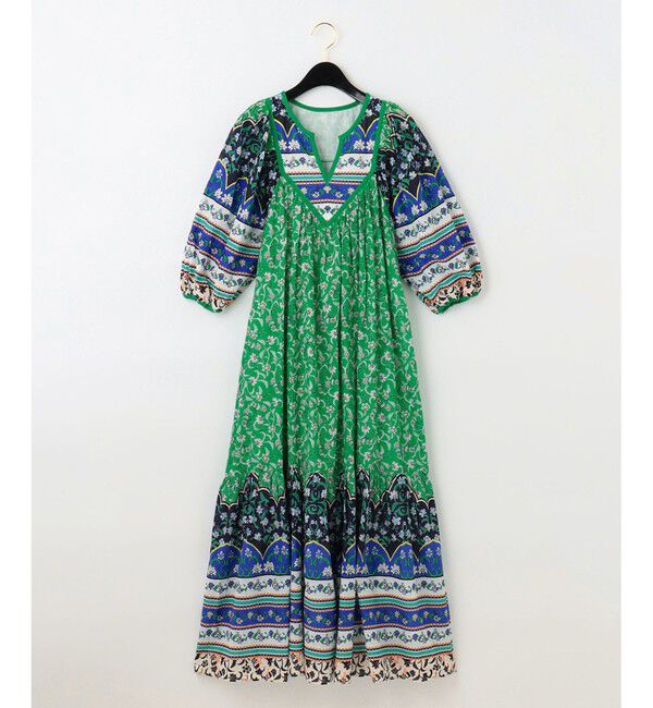  「エスニックプリントロングワンピース」|ワンピース|