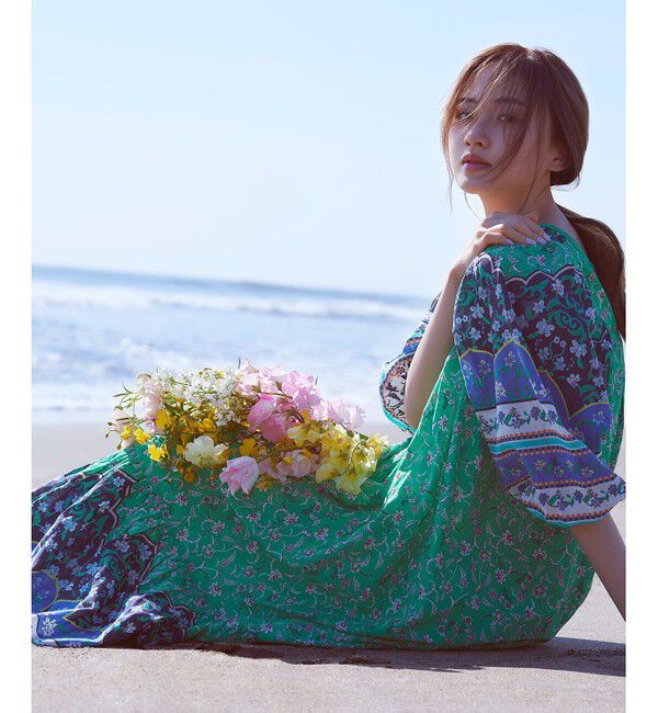  「エスニックプリントロングワンピース」|ワンピース|