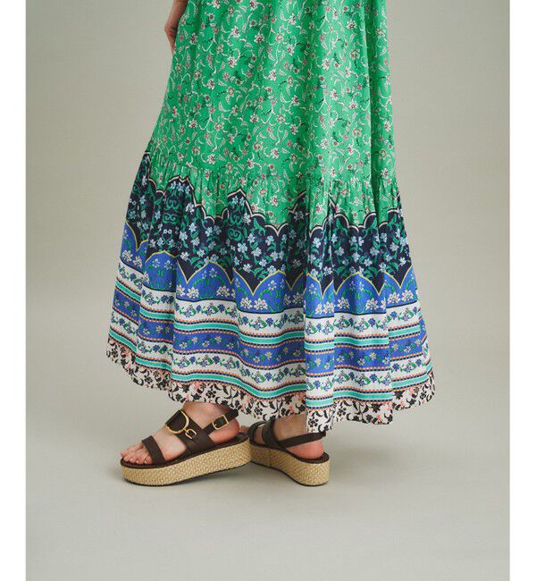  「エスニックプリントロングワンピース」|ワンピース|