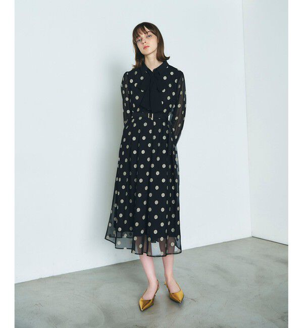 Diagram「ラメドット刺繍ドレス」|ワンピース|ブラック