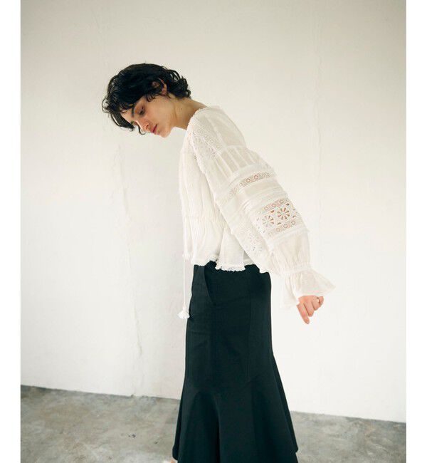 GRACE CONTINENTAL「レースパッチブラウス」|シャツ・ブラウス|