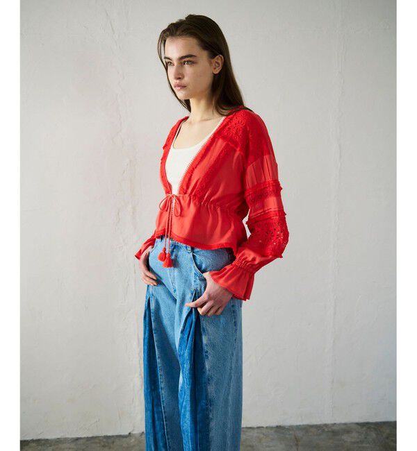 GRACE CONTINENTAL「レースパッチブラウス」|シャツ・ブラウス|